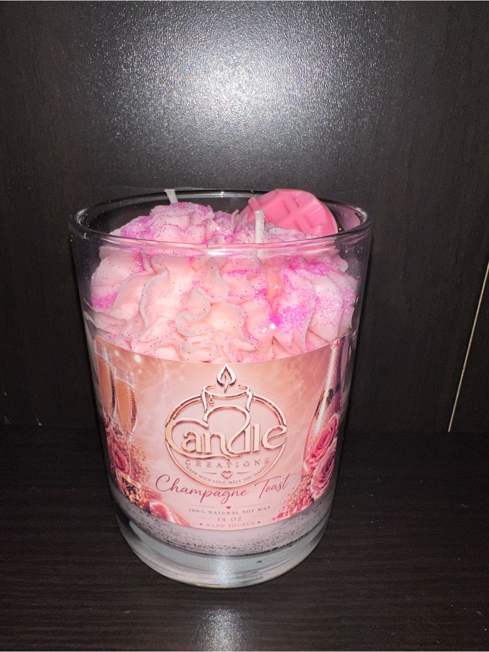 Champagne Toast Pink Decorative Scented Candle